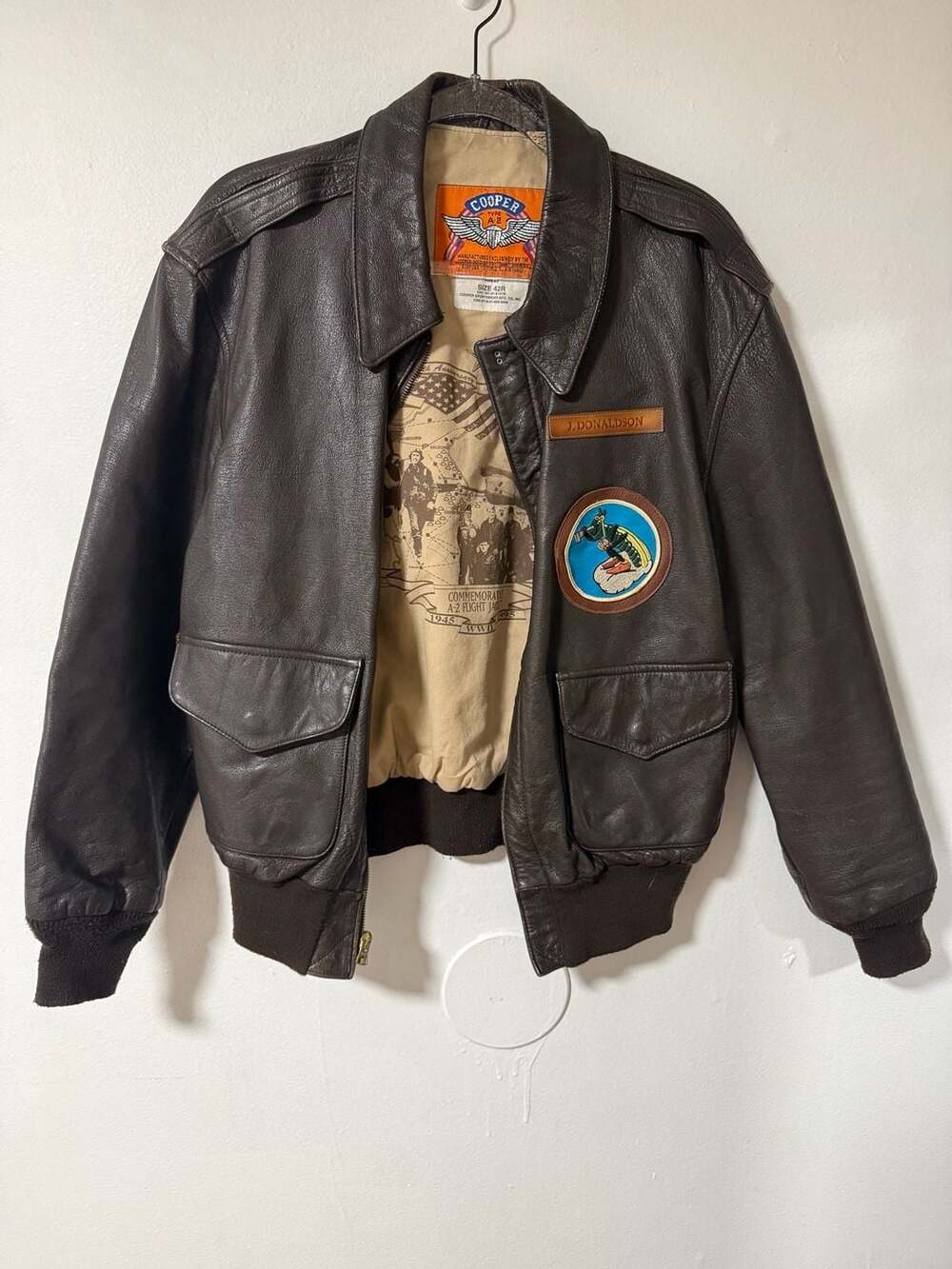 Vintage Cooper Sportwear Type A-2 Leather Flight Jacket Size 42R